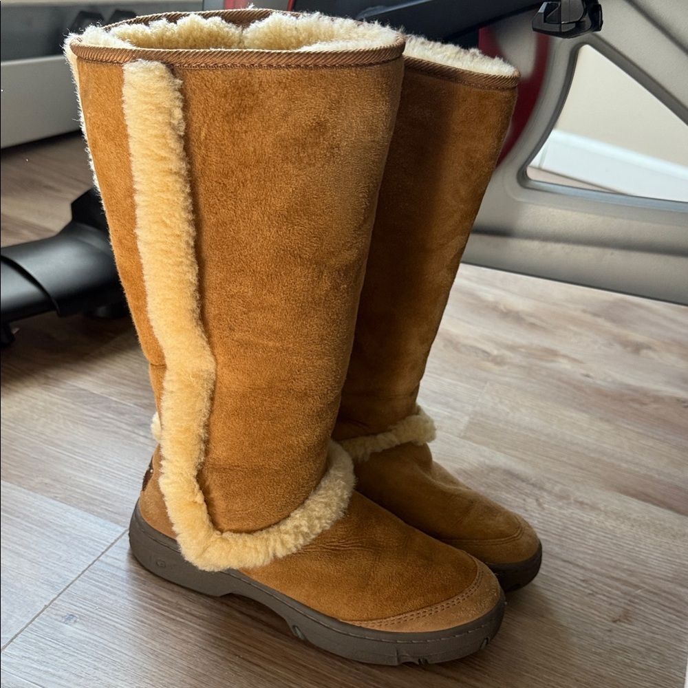 UGG Tan Sundance Shearling-Lined Winter Boots